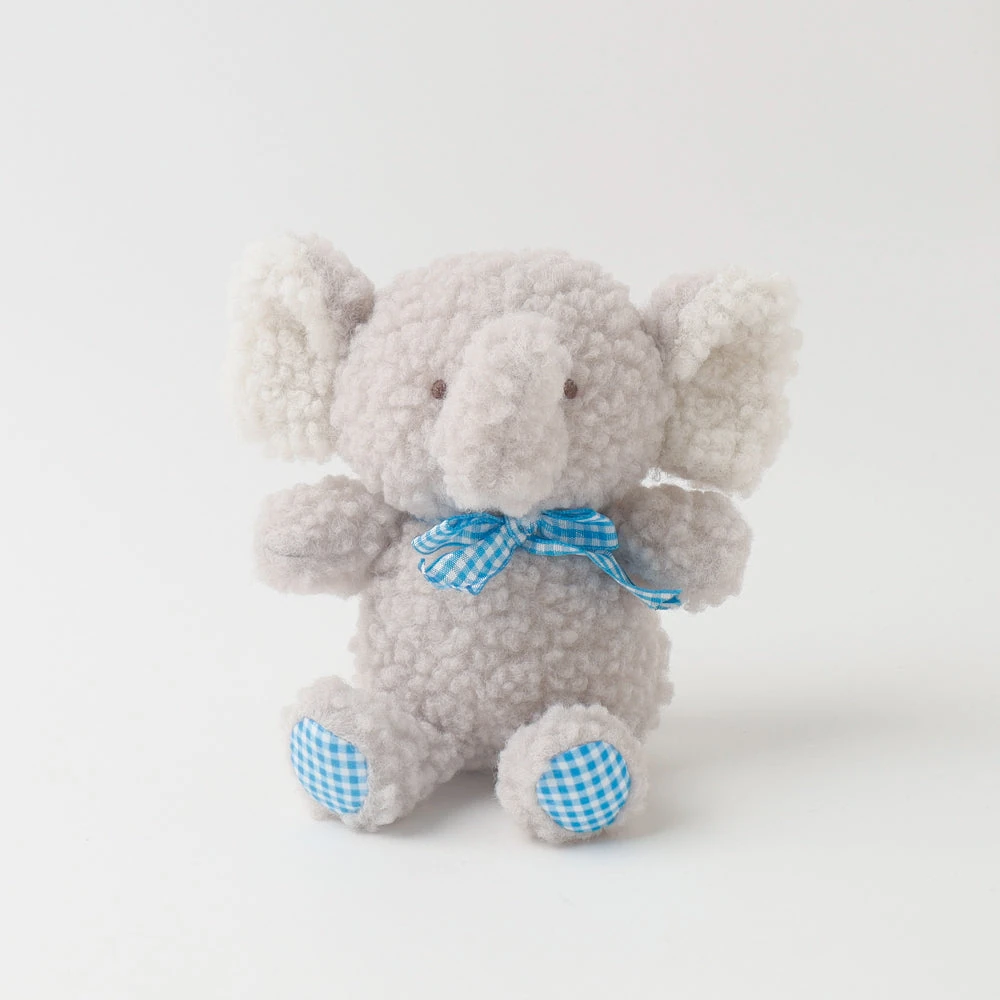 product_image_1763708971.webp ぞうさんギンガムチェックリボンぬいぐるみ - Image 1