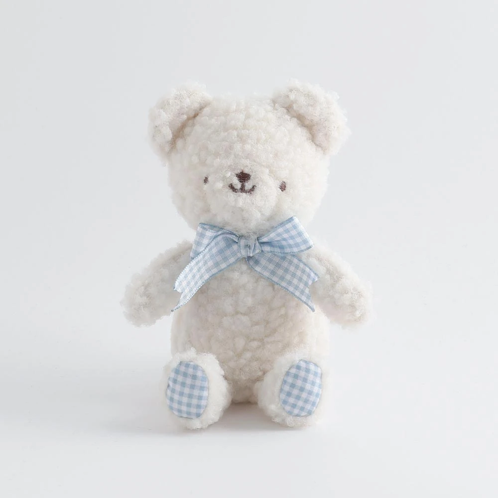 product_image_1763709900.webp くまさんギンガムチェックリボンぬいぐるみ - Image 1