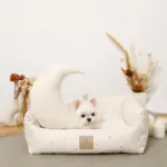 撥水お星さまとお月さま柄刺繍キルティングクッションベッド - Image 5