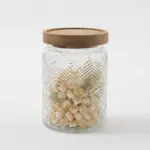 リーフ柄ウッド蓋ガラスキャニスター - Image 5