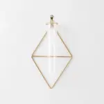 ダイヤ型ウォールフラワーベース フック付