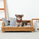 スクエアラタンベッド　クッション付き - Image 2