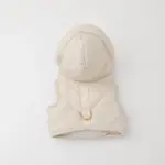 フード付きキルティングダウンライクハーネス+リードSET【名入れ刺繍対応】