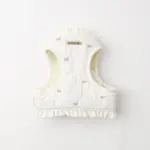 リボン刺繍フリルキルティングハーネス+リードSET【名入れ刺繍対応】